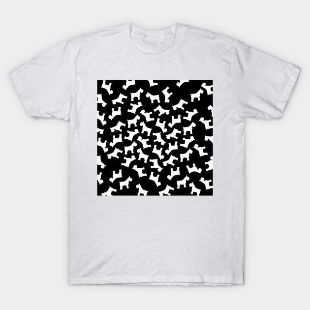 Schnauzer White Pattern T-Shirt by XOOXOO